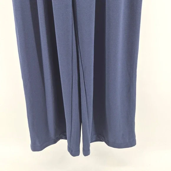 Halara Navy Blue Wide Leg‎ Pleated Athleisure Dress Pants Women's Size S Career - Picture 3 of 15